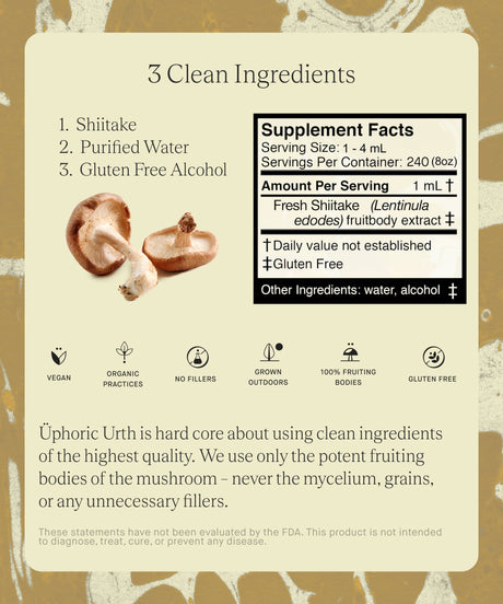 No. 04 — Shiitake Tincture | Immunity, Healthy Circulation, Cholesterol, Anti-Inflammatory - Sumiye Co