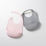 Roll & Lock Silicone Bib 2-pack - Cotton Candy + Dove Grey by Miniware - Sumiye Co