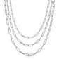 4mm Triple Elongated Link Chain Necklace
