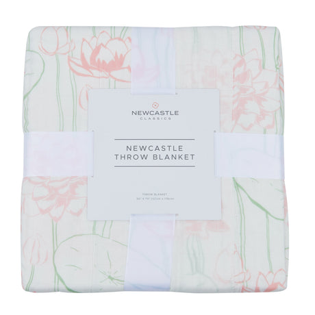 Water Lily Bamboo Throw Blanket-0