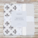 Nordic Stamp and Pencil Stripe Bamboo Muslin Newcastle Throw Blanket-1