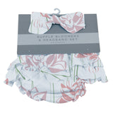 Baby Ruffle Bloomers & Headband Set | Water Lily -1