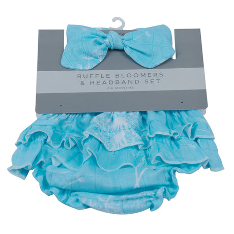 Dandelion Seeds Ruffle Bamboo Bloomer Headband Set-0