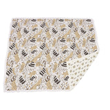Hungry Giraffe and Animal Print Bamboo Muslin Newcastle Blanket-1