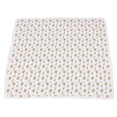 Hungry Giraffe and Animal Print Bamboo Muslin Newcastle Blanket-4