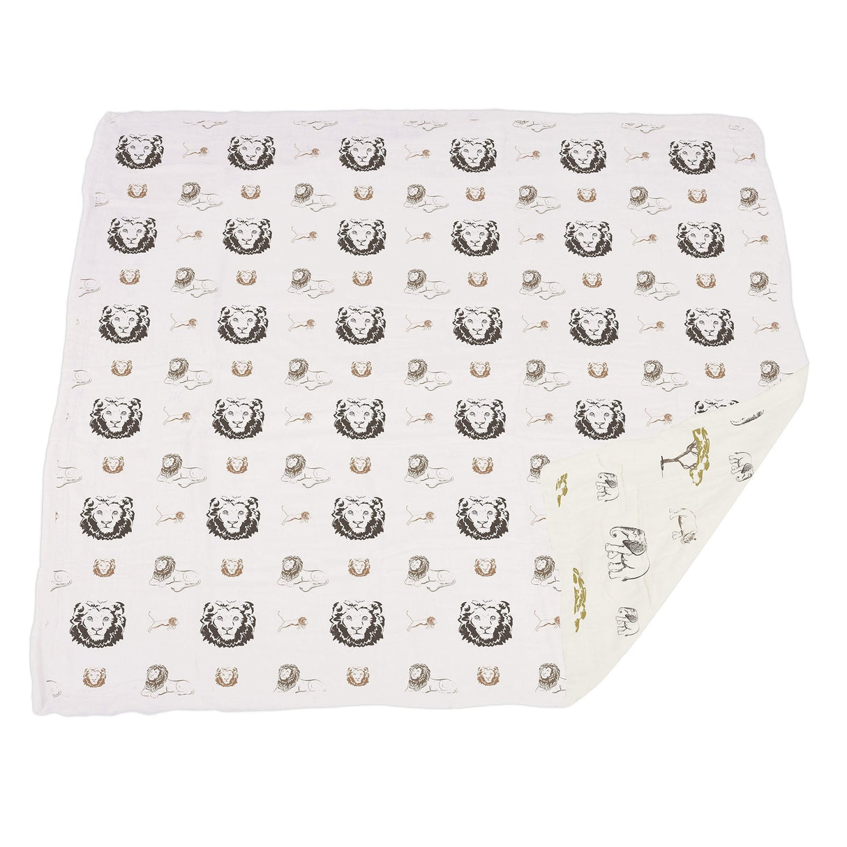 Hear Me Roar Lion and Rhinos and Elephants Bamboo Newcastle Blanket-2