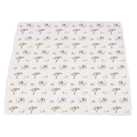Hear Me Roar Lion and Rhinos and Elephants Bamboo Newcastle Blanket-4