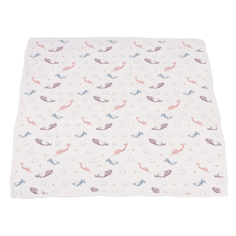 Mermaids and Scales Bamboo Muslin Newcastle Blanket-4