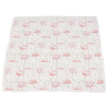 Turtles and Water Lily Bamboo Muslin Newcastle Blanket-3