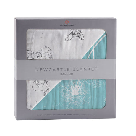 Corgi and Dandelion Seeds Bamboo Muslin Newcastle Blanket-0