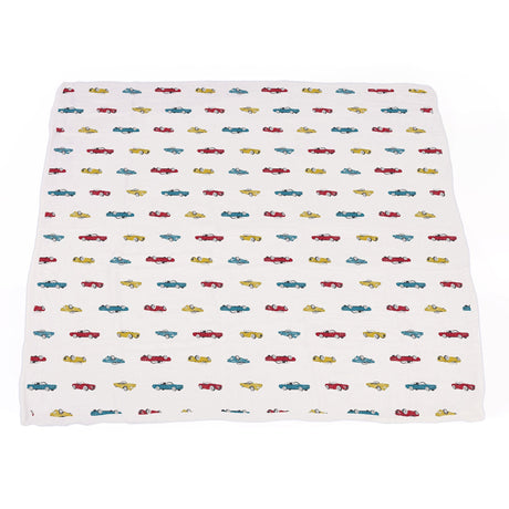Vintage Muscle Cars and Motorcycles Bamboo Muslin Newcastle Blanket-3