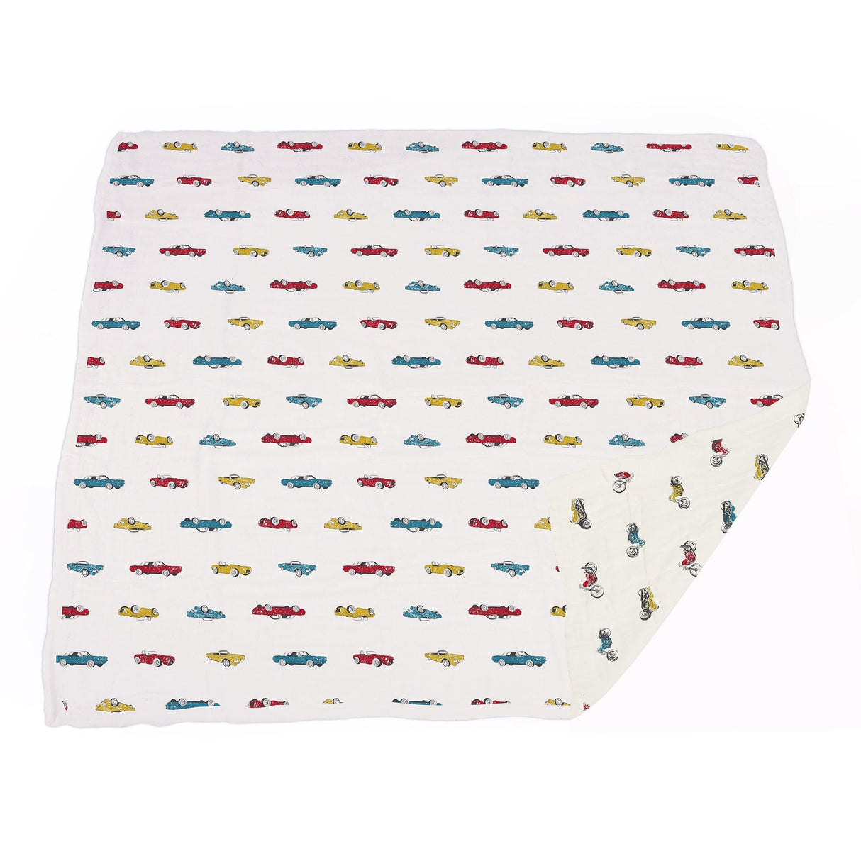 Vintage Muscle Cars and Motorcycles Bamboo Muslin Newcastle Blanket-2