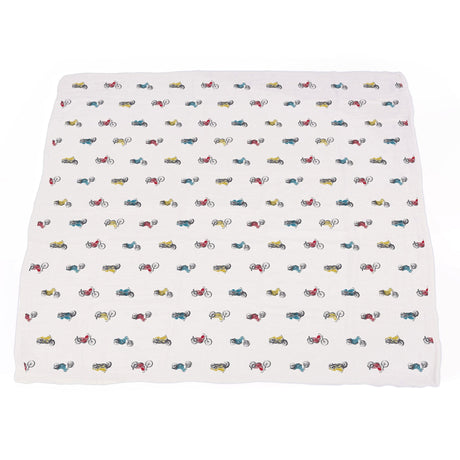 Vintage Muscle Cars and Motorcycles Bamboo Muslin Newcastle Blanket-4