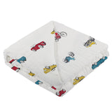 Vintage Muscle Cars and Motorcycles Bamboo Muslin Newcastle Blanket-1