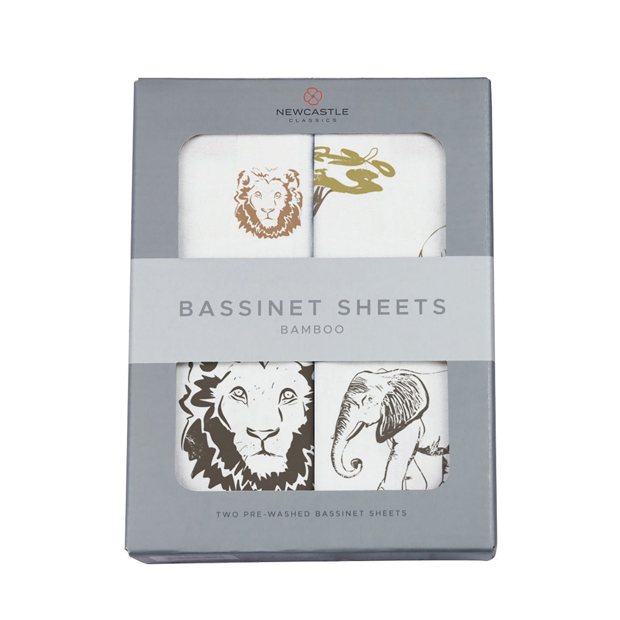 Hear Me Roar Lion and Rhinos and Elephants Bamboo Changing Pad Cover/Bassinet Sheets-1