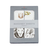 Hear Me Roar Lion and Rhinos and Elephants Bamboo Changing Pad Cover/Bassinet Sheets-1
