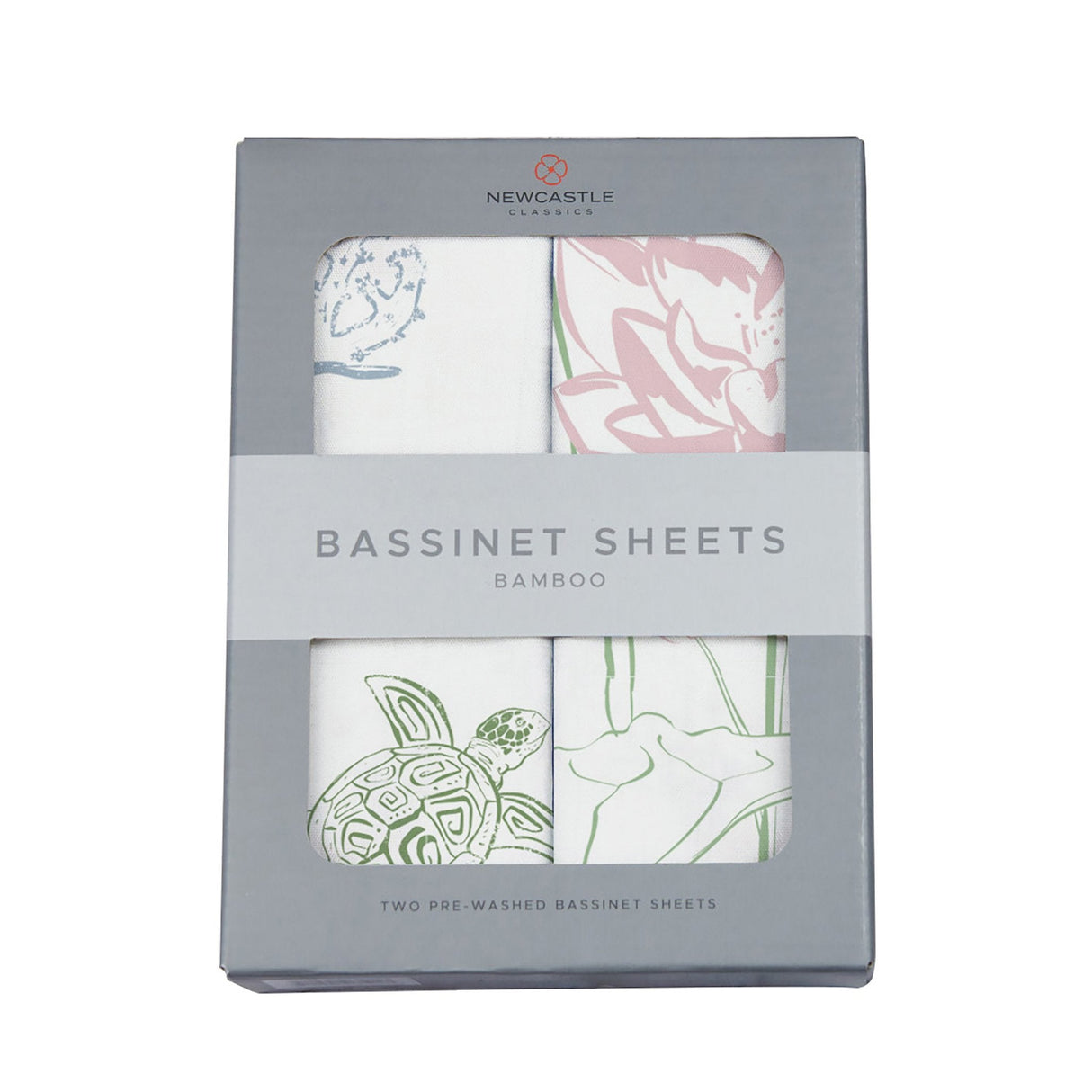 Turtles and Water Lily Bamboo Changing Pad Cover/Bassinet Sheets-1