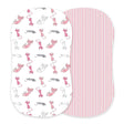 Playful Kitty and Candy Stripe Bamboo Changing Pad Cover/Bassinet Sheets-0