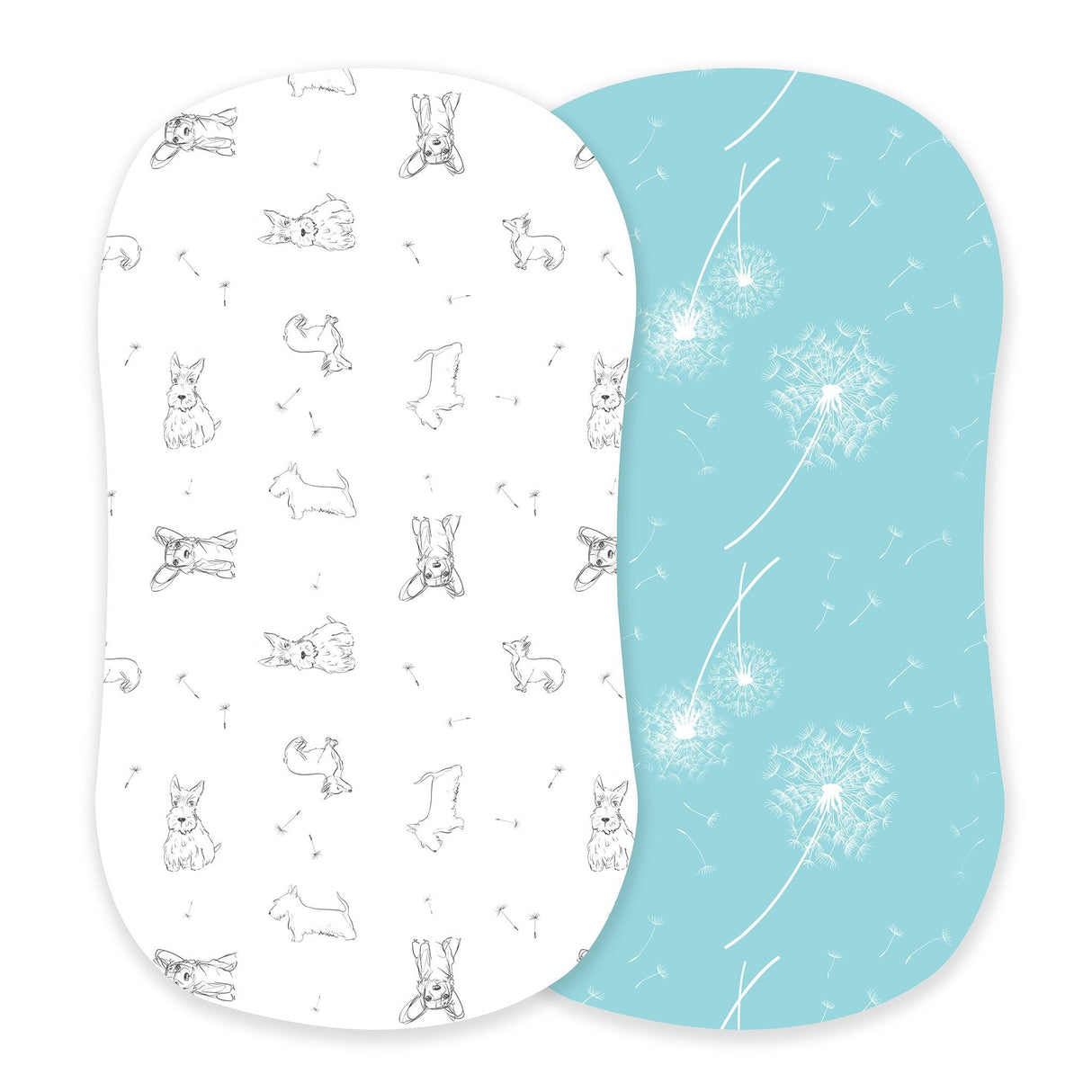 Corgi and Dandelion Seeds Bamboo Changing Pad Cover/Bassinet Sheets-0