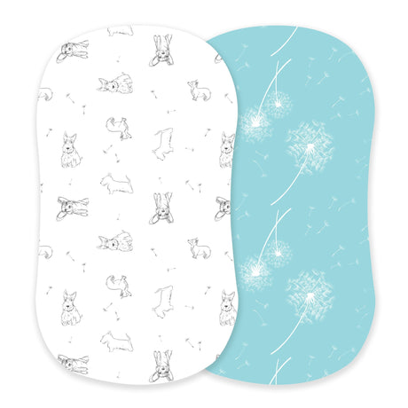 Corgi and Dandelion Seeds Bamboo Changing Pad Cover/Bassinet Sheets-0