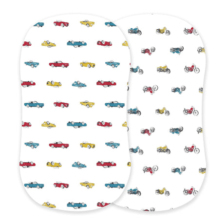 Vintage Muscle Cars and Vintage Motorcycles Bamboo Changing Pad Cover/Bassinet Sheets-0