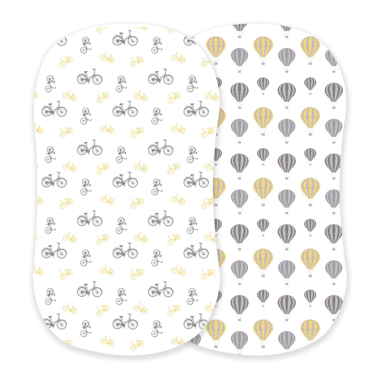 Vintage Bicycles and Hot Air Balloon Bamboo Changing Pad Cover/Bassinet Sheet-0