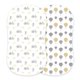 Vintage Bicycles and Hot Air Balloon Bamboo Changing Pad Cover/Bassinet Sheet-0