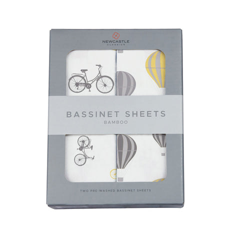 Vintage Bicycles and Hot Air Balloon Bamboo Changing Pad Cover/Bassinet Sheet-1