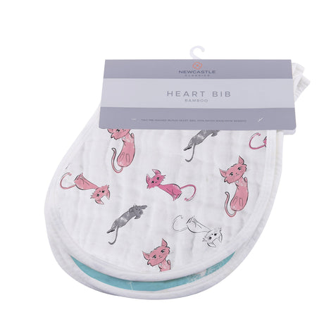 Heart Bib 2PK | Bamboo Muslin - Dandelions -0