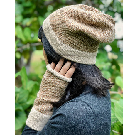 Camel Interwoven Alpaca Beanie by SLATE + SALT - Sumiye Co