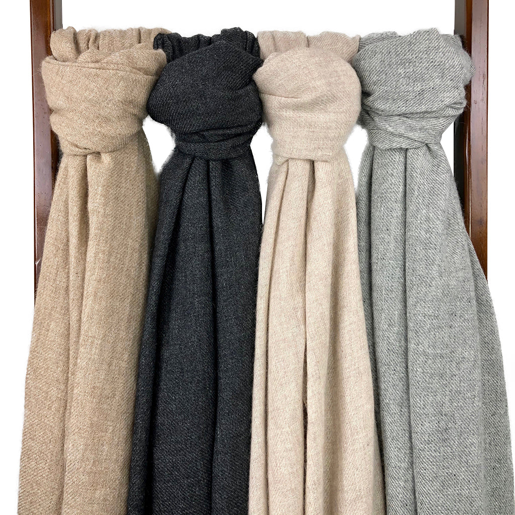 Black Handloom  Cashmere Scarf by SLATE + SALT - Sumiye Co