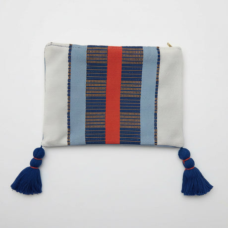 White Striped Backstrap Clutch-0