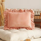 Pillow with Frill “Apricot” Soft Velvet | Kids Room & Nursery Decor