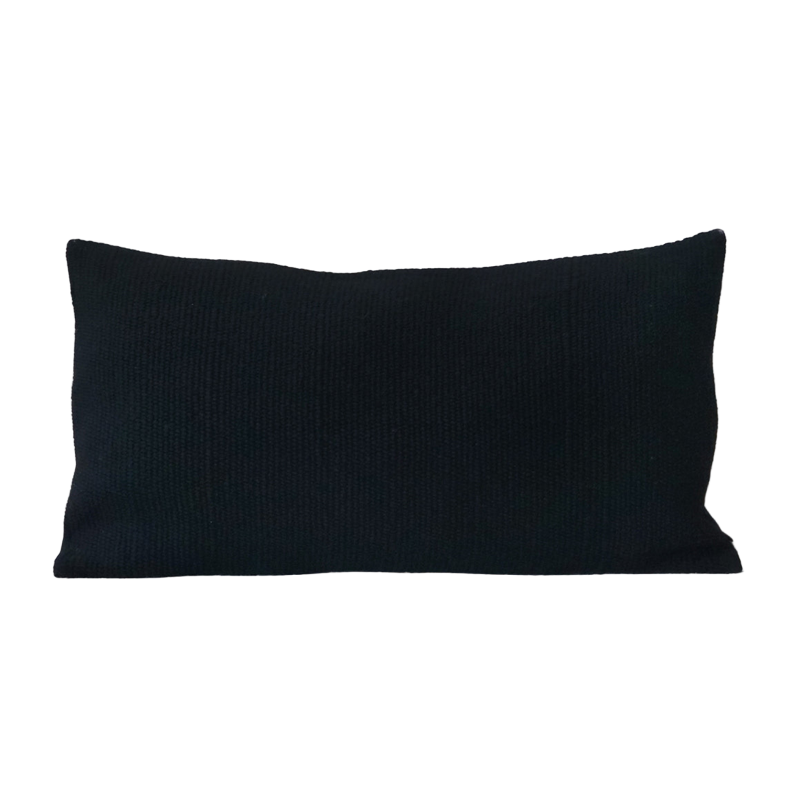 Solid Lumbar Pillow in Black Pima Cotton