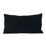 Solid Lumbar Pillow in Black Pima Cotton