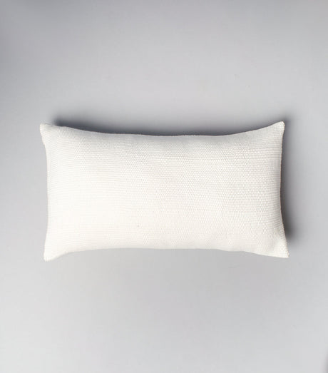 Solid Lumbar Pillow in Ivory Cotton - Sumiye Co