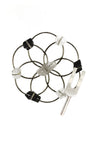 Sound Healing - Silver Black Tourmaline Quartz Crystal Grid & Tuning Fork Set - Sumiye Co