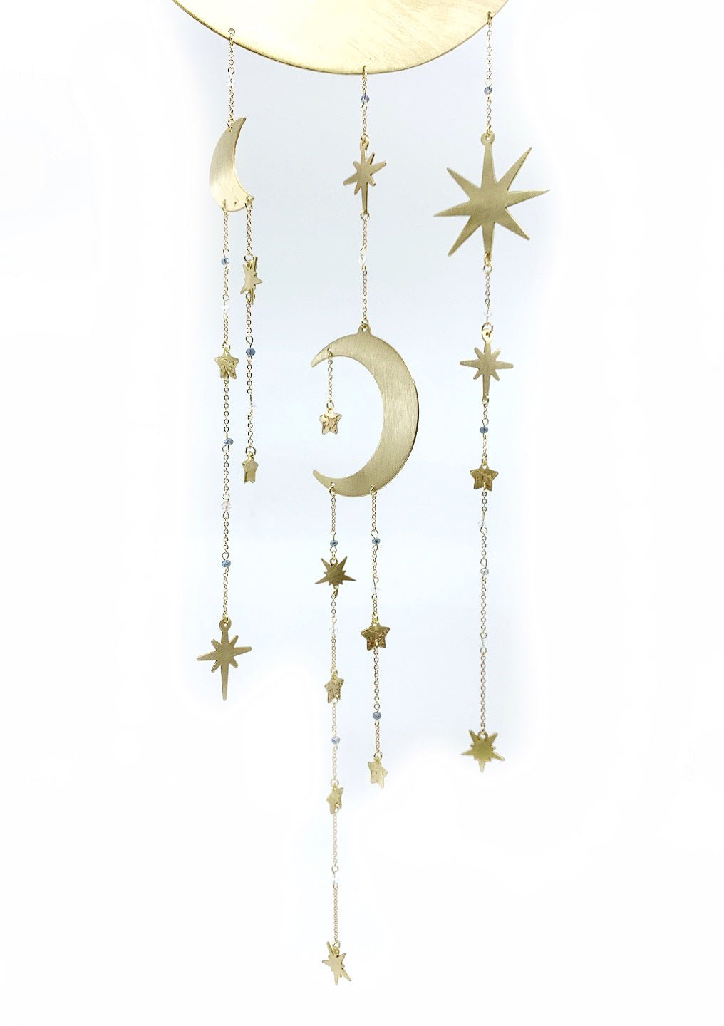 Starry Night Celestial Moon and Star Dreamcatcher by Ariana Ost