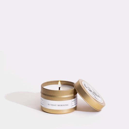 Sunday Morning Gold Travel Candle by Brooklyn Candle Studio