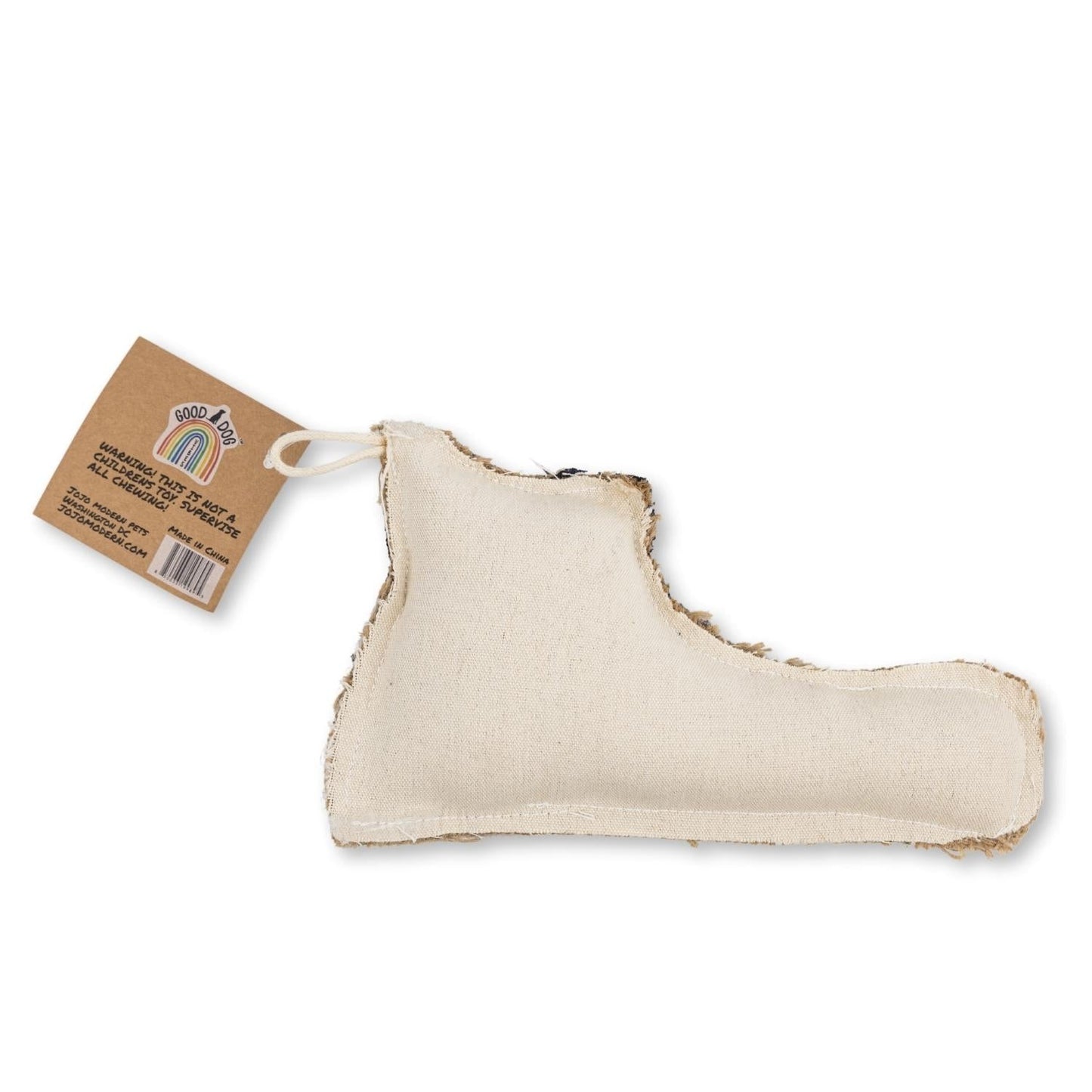 Sustainable Shoe-Shaped Canvas & Jute Chew Toy for Dogs-2