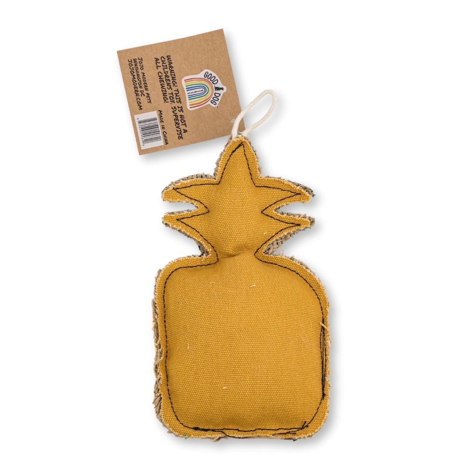 Sustainable Pineapple-Shaped Canvas & Jute Chew Toy for Dogs-2