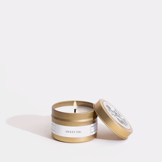 Sweet Fig Gold Travel Candle by Brooklyn Candle Studio