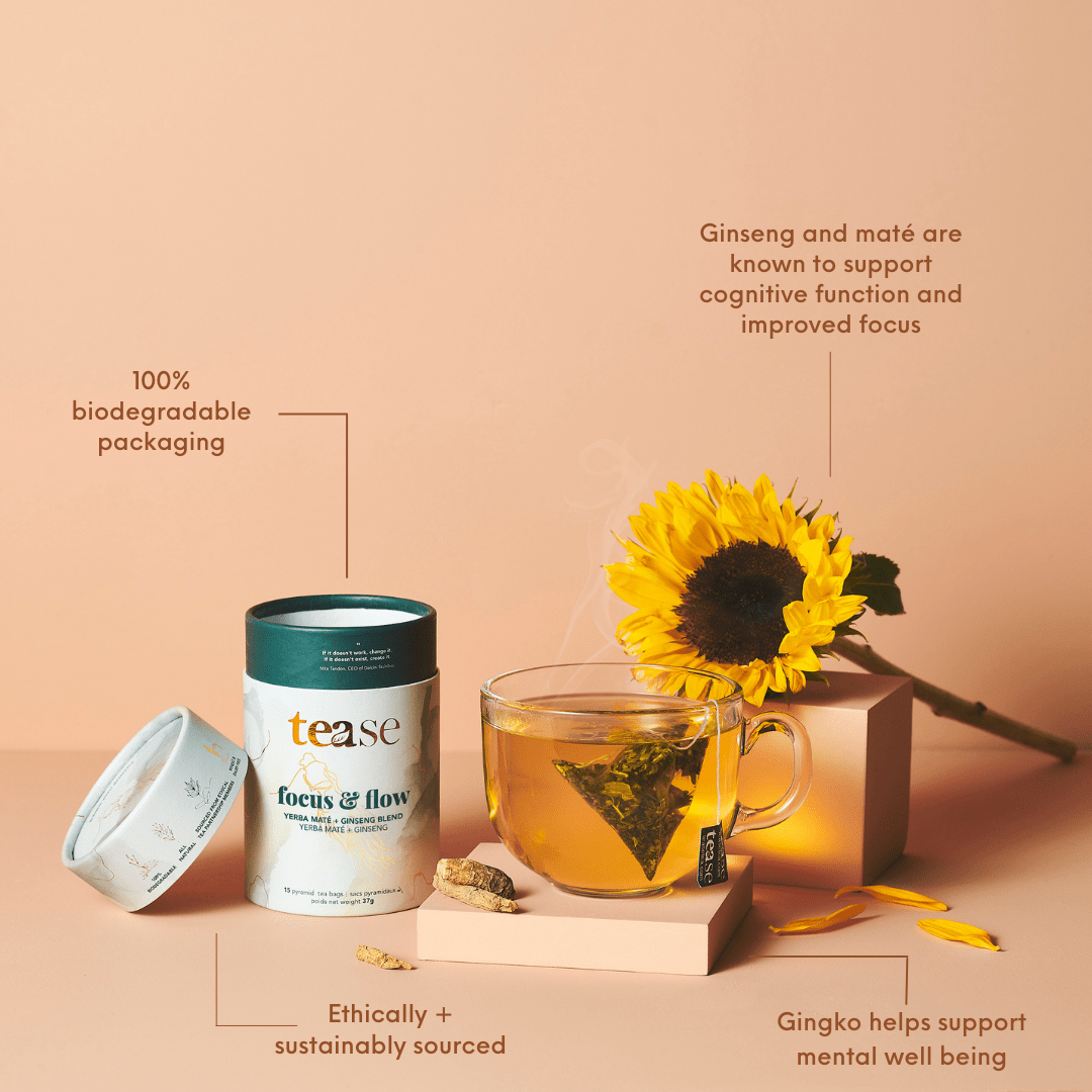 Tease Tea blended green tea Focus & Flow Focus & Flow | Cognitive Support - Tease Wellness Blends