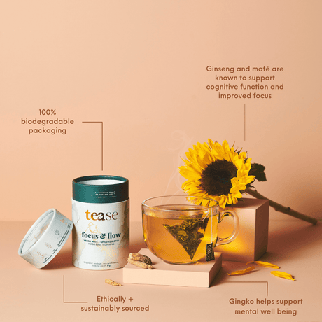 Tease Tea blended green tea Focus & Flow Focus & Flow | Cognitive Support - Tease Wellness Blends