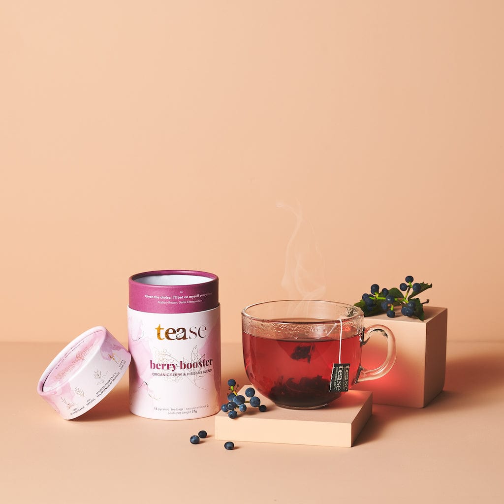 Tease Tea tube-refill > wellness > biodegradable > tea > immunity tea > antioxidants > elderberry Berry Booster Berry Booster Tea - Immunity Support - Tease Wellness Blends