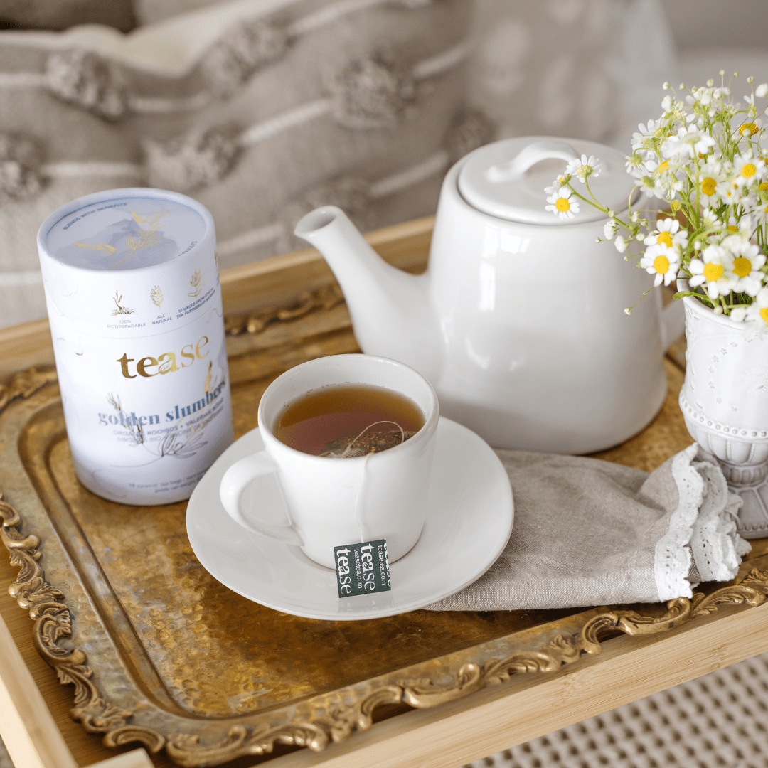Tease Tea tube-refill > wellness > biodegradable > tea > sleep tea > rooibos > sleepy tea Golden Slumbers Golden Slumbers Tea | Sleep Support - Tease Wellness Blends