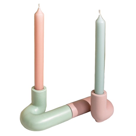 Templo Candle Holder - Light Mint Ceramic - Sumiye Co