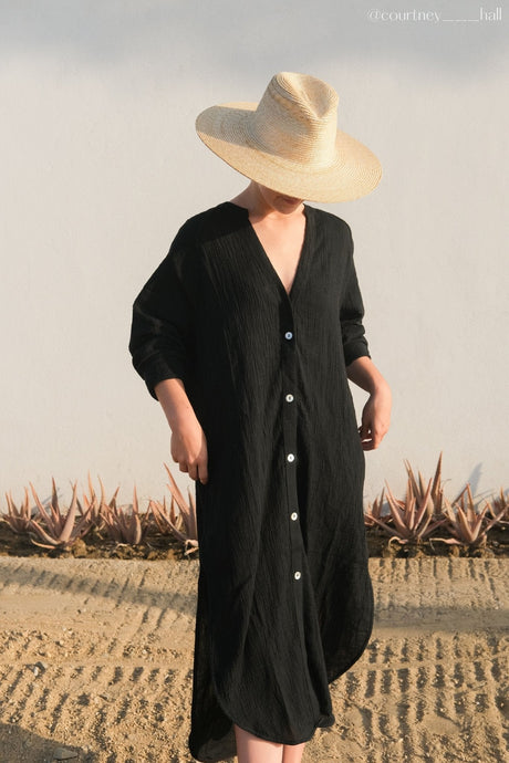 Terra Shirt Dress - Black - Sumiye Co