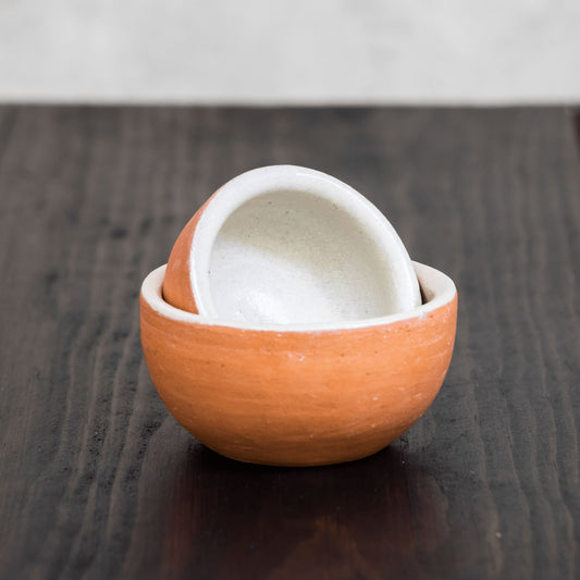 Terracota & White Nested Clay Ramikens by Wool+Clay