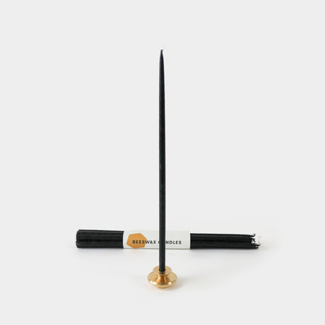 Thin Beeswax Candles - Black - Sumiye Co